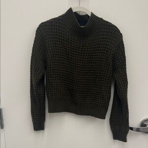 Poof! Olive Green Cowl Neck Sweater